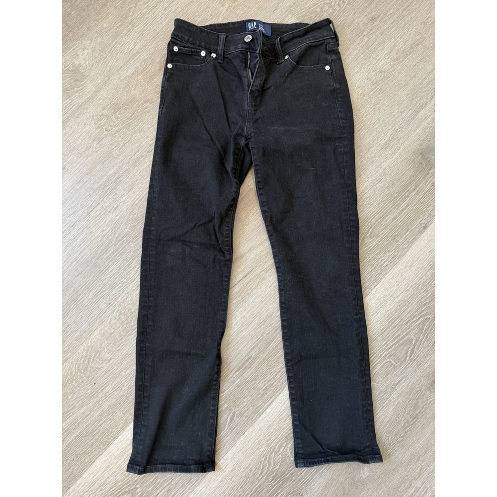 Gap Denim Jeans Womens 4/27R Black Classic Straight Leg Slim Fit Stretch